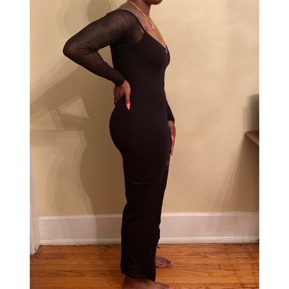 Sheer Long Sleeves Zipper Dress - Picture 2 of 2